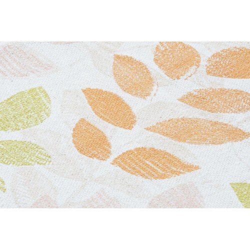 Tæppe - beige/multifarvet bladmotiv 160×230 cm