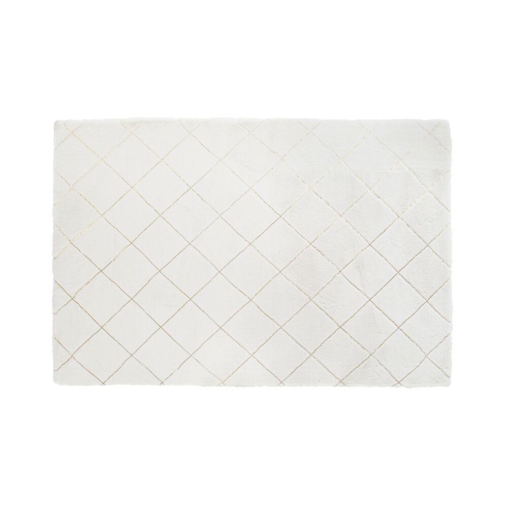 Tæppe - hvid, moderne romber, 120 × 180 cm