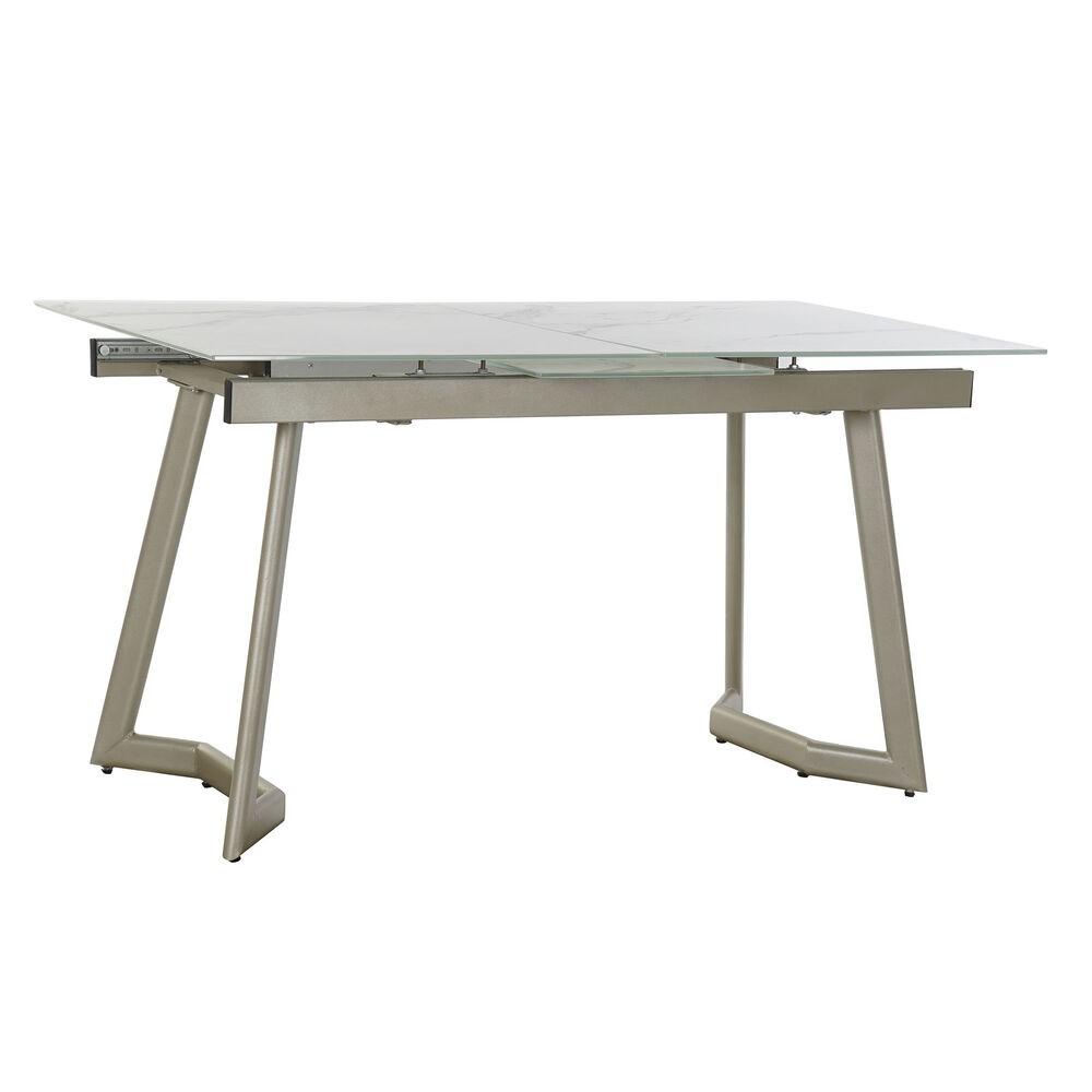 Spisebord Krystal Gylden Metal Hvid 140 X 80 X 76 Cm