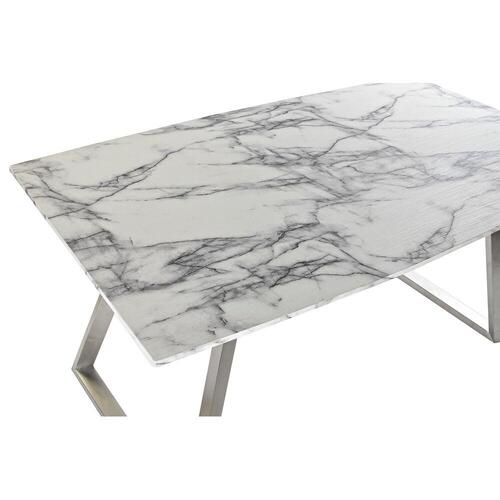 Spisebord Stål Hvid 160 x 90 x 76 cm Træ MDF