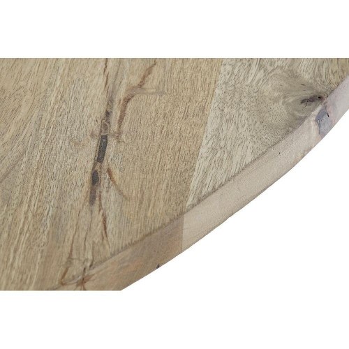 Spisebord, rund Ø127 cm - natur/sort, metal & mangotræ