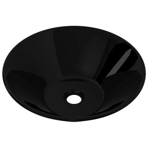 Keramisk badeværelsesvask sort rund