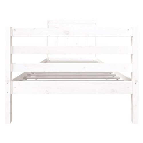 Sengeramme 90x190 cm Single massivt træ hvid