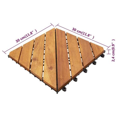 Terrassefliser 20 stk. 30x30 cm massivt akacietræ brun