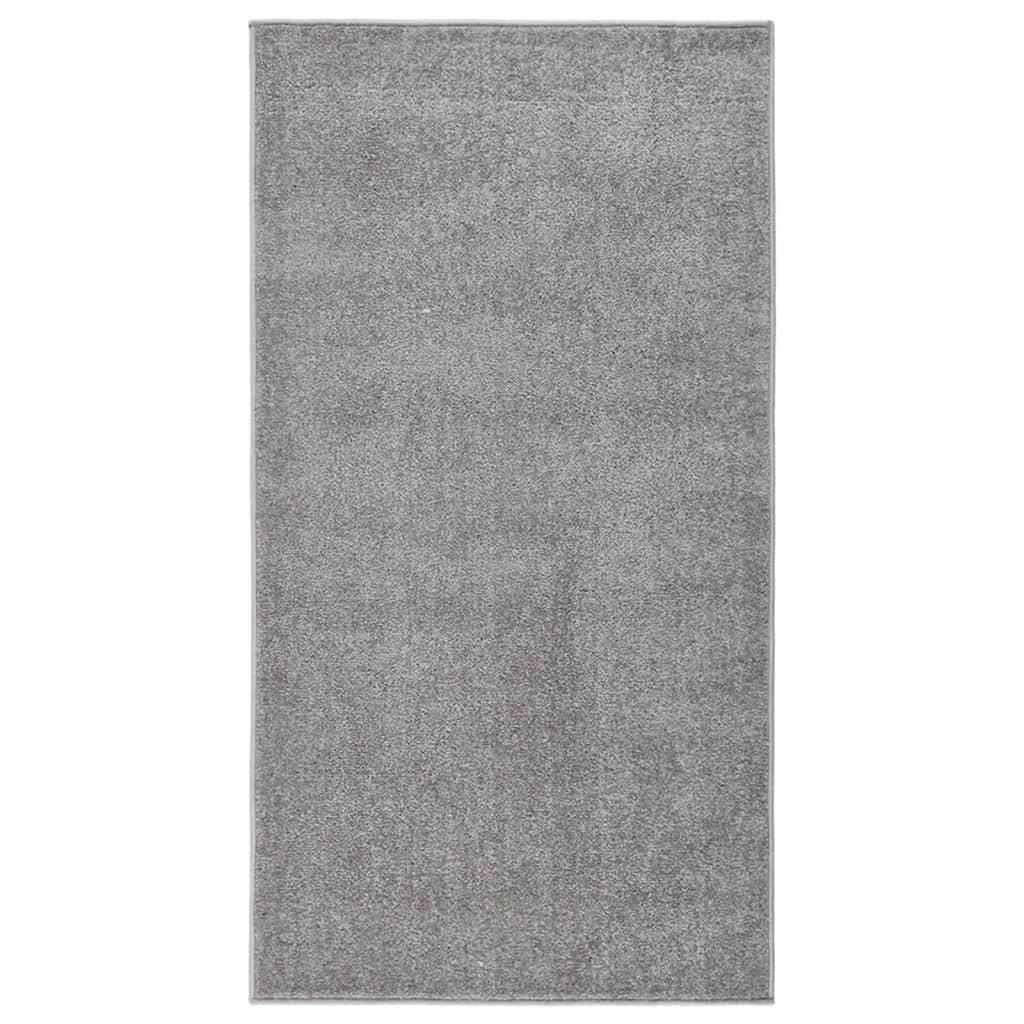 Gulvtæppe 80x150 cm kort luv grå