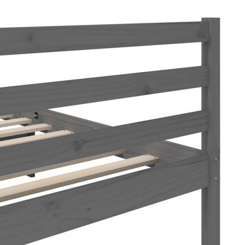 Sengeramme 200x200 cm i massivt fyrretræ - grå