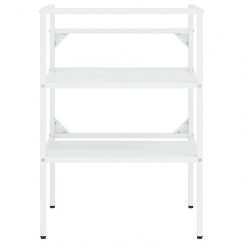 Indbygget håndvask på stel jern hvid