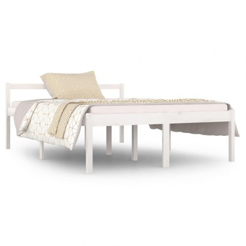 Seniorseng 140 x 190 cm i massivt fyrretræ - hvid