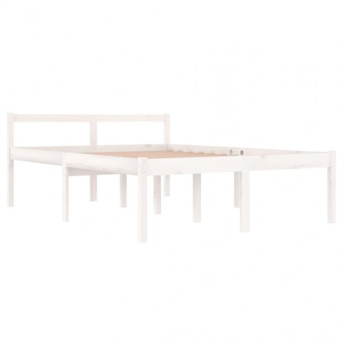 Seniorseng 140 x 190 cm i massivt fyrretræ - hvid