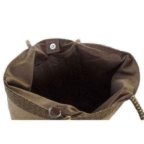 Strandtaske - Brun/Grøn/Beige/Mint, fiber, 43 × 10 × 28 cm (2 enheder)