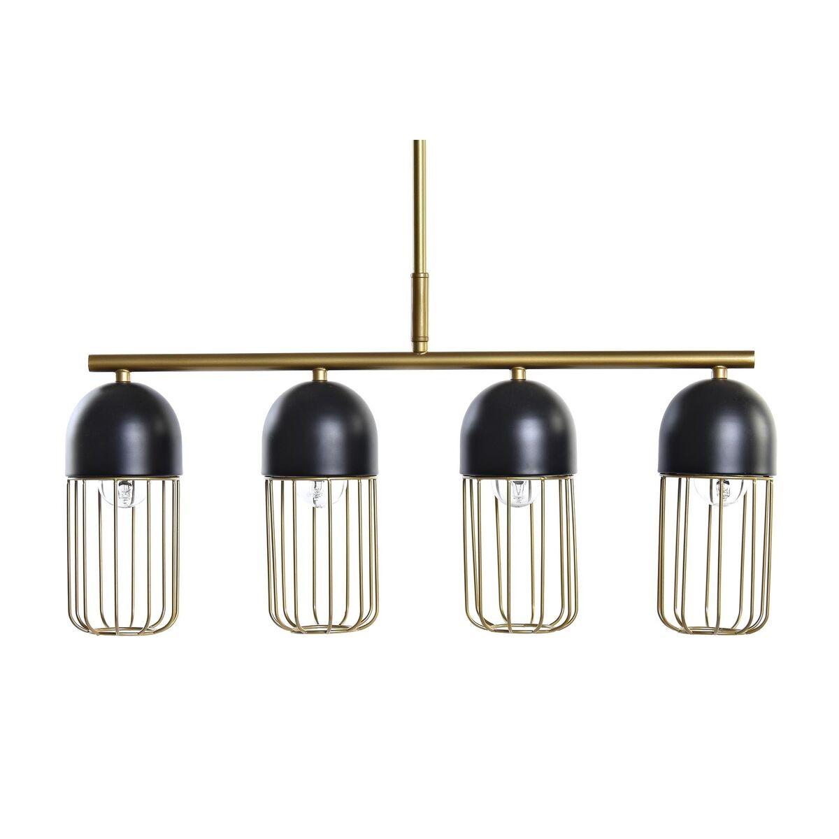 Loftslampe - sort/guld, 4 x E27, 220 V, 50 W (60 × 11 × 26 cm)