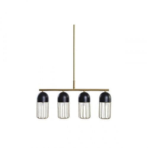 Loftslampe - sort/guld, 4 x E27, 220 V, 50 W (60 × 11 × 26 cm)