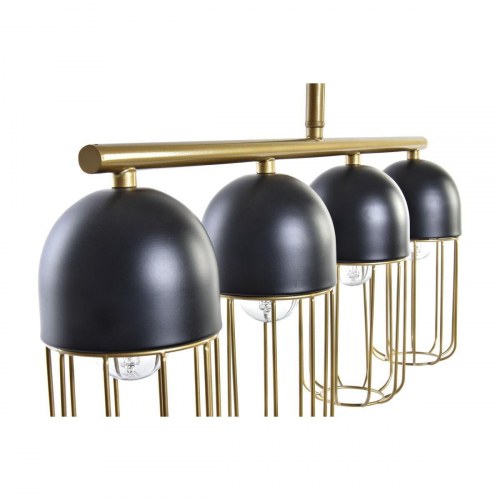 Loftslampe - sort/guld, 4 x E27, 220 V, 50 W (60 × 11 × 26 cm)
