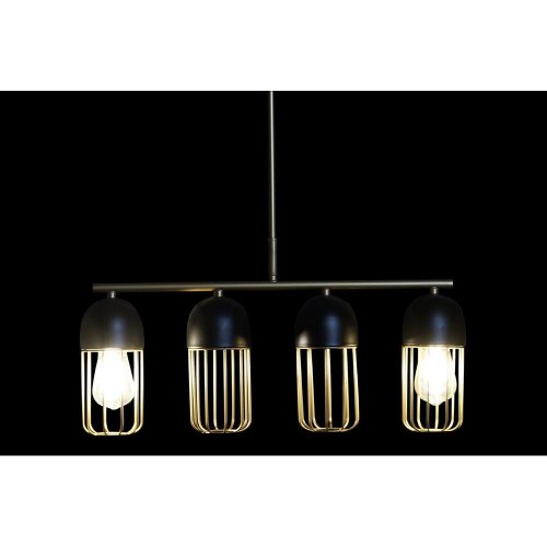 Loftslampe - sort/guld, 4 x E27, 220 V, 50 W (60 × 11 × 26 cm)