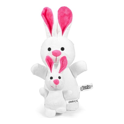 Gloria plysbamse til hund - Kanin med lyd, 10 cm (hvid)