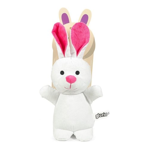 Gloria plysbamse til hund - Kanin med lyd, 10 cm (hvid)