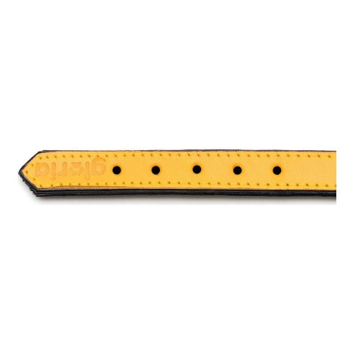 Gloria hundehalsbånd med puder - gul, 30 x 1,5 cm
