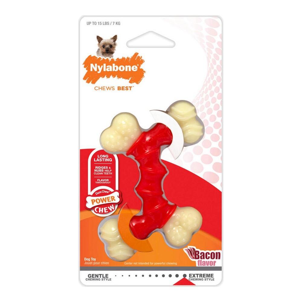 Hund Bidering Nylabone Extreme Chew Dobbelt Bacon Størrelse M Nylon Termoplastisk