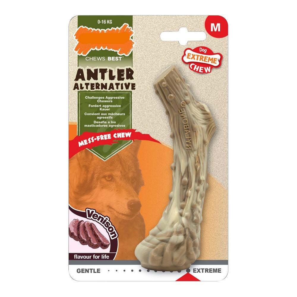 Nylabone Dura Chew Antler - L, nylon med hjortesmag