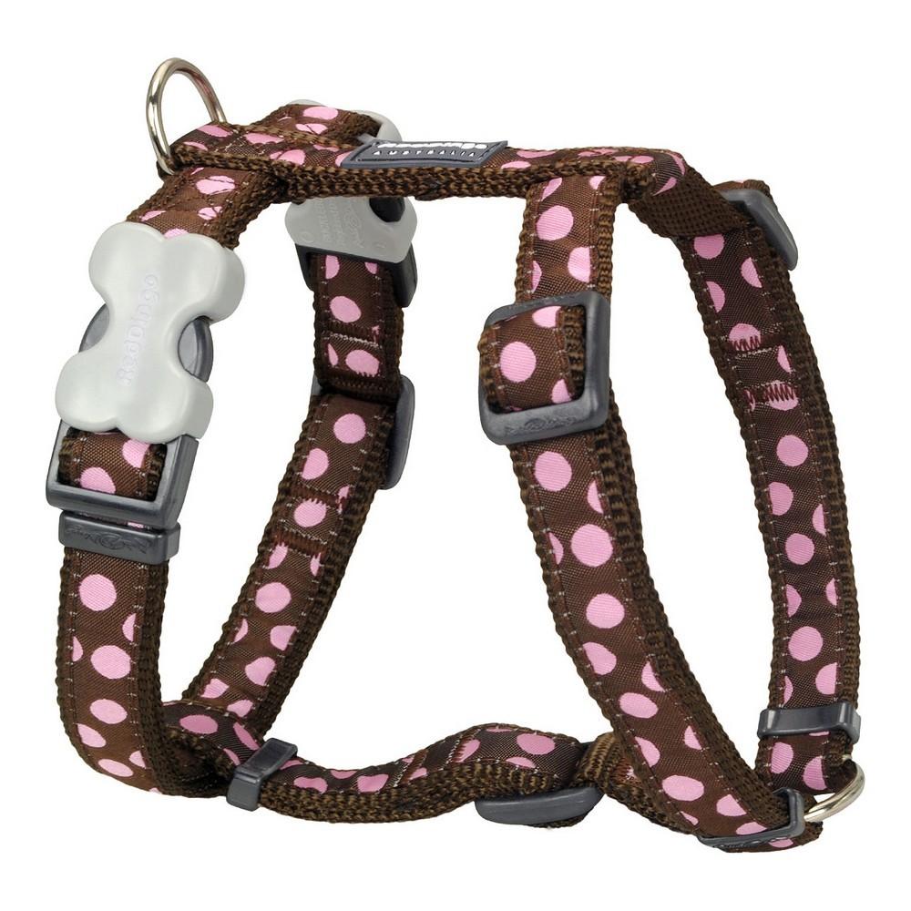 Red Dingo hundesele Style - pink prikker, brun, 25-39 cm