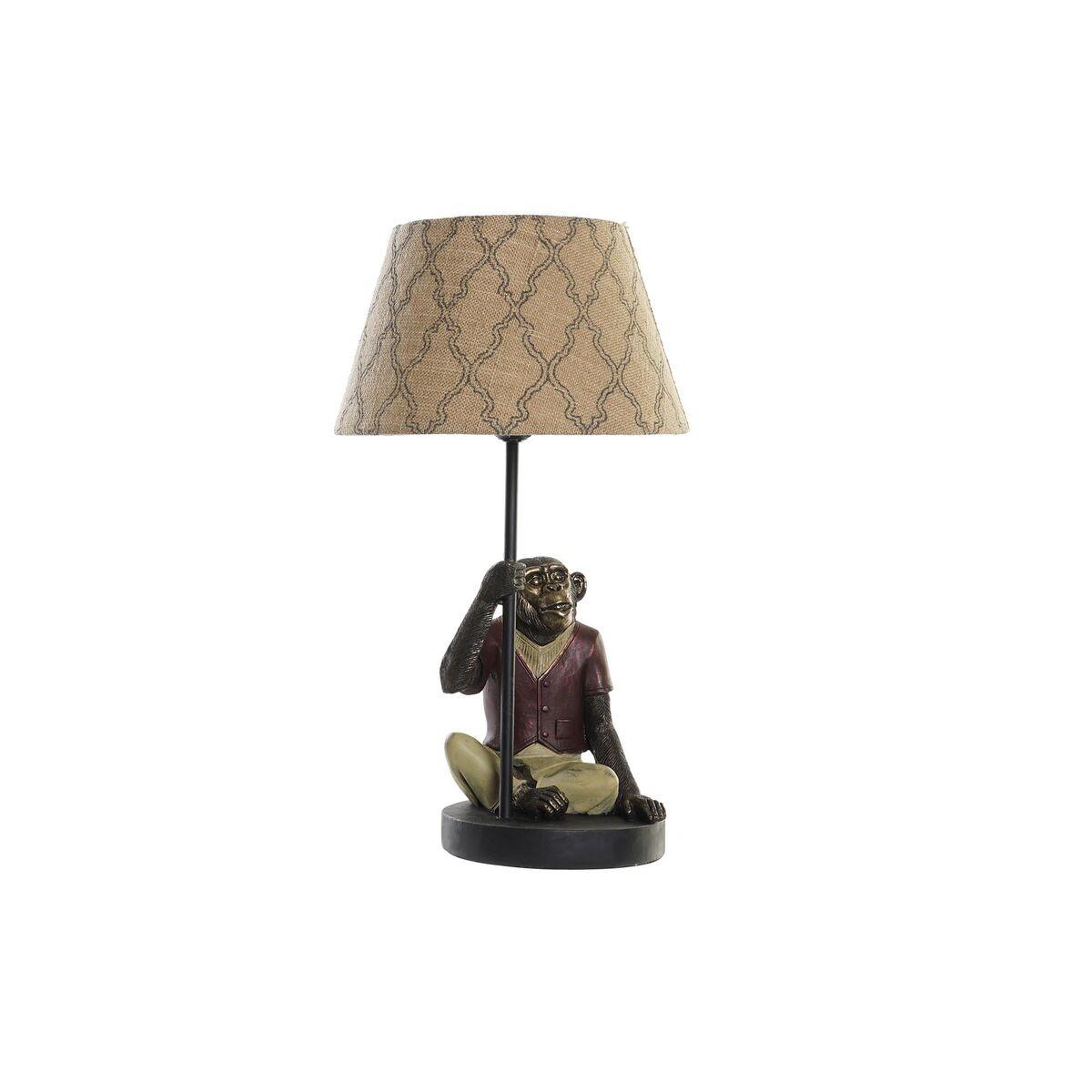 Bordlampe Brun Multifarvet Kolonistil 220 V 50 W Abe 27 X 25 X 44 5 Cm