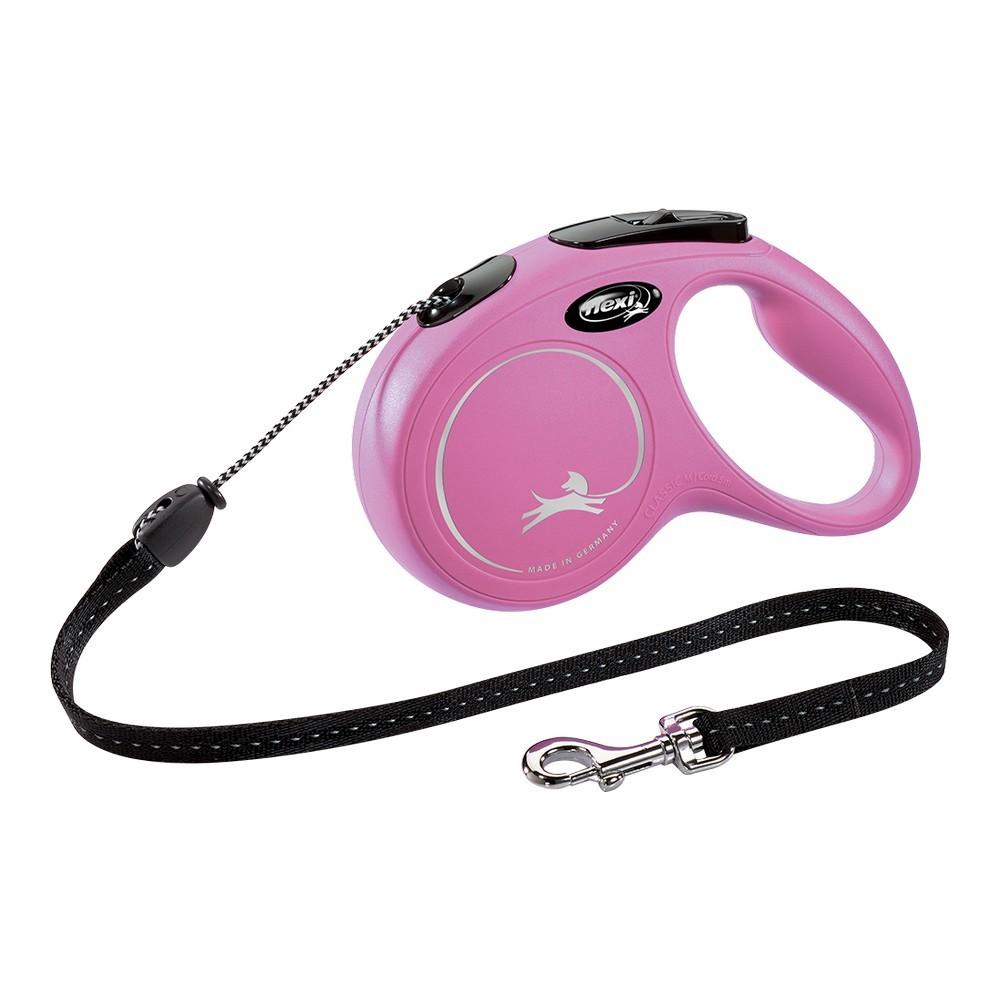 Flexi New Classic hundesnor - 3 m, pink, XS billede