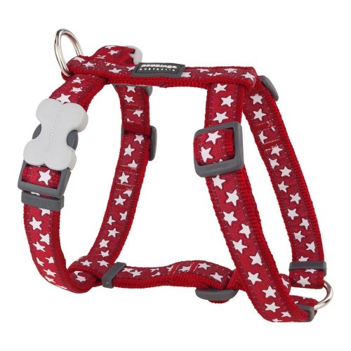 Red Dingo hundesele - Rød med hvide stjerner, 46-76 cm