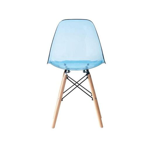Spisebordsstol Natur Blå PVC Birk (50 x 46 x 83,5 cm)