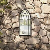 Havespejl 70x30 cm jern sort