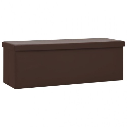 Foldbar opbevaringsbænk i PVC - brun, 110 × 38 × 38 cm