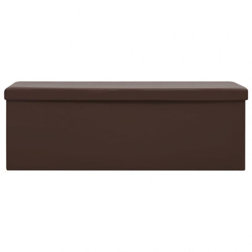 Foldbar opbevaringsbænk i PVC - brun, 110 × 38 × 38 cm