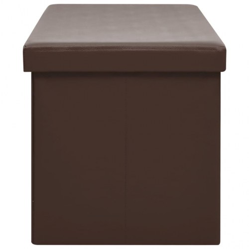Foldbar opbevaringsbænk i PVC - brun, 110 × 38 × 38 cm