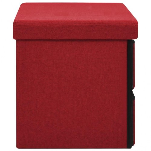 Foldbar opbevaringsbænk 76x38x38 cm kunstlærred vinrød
