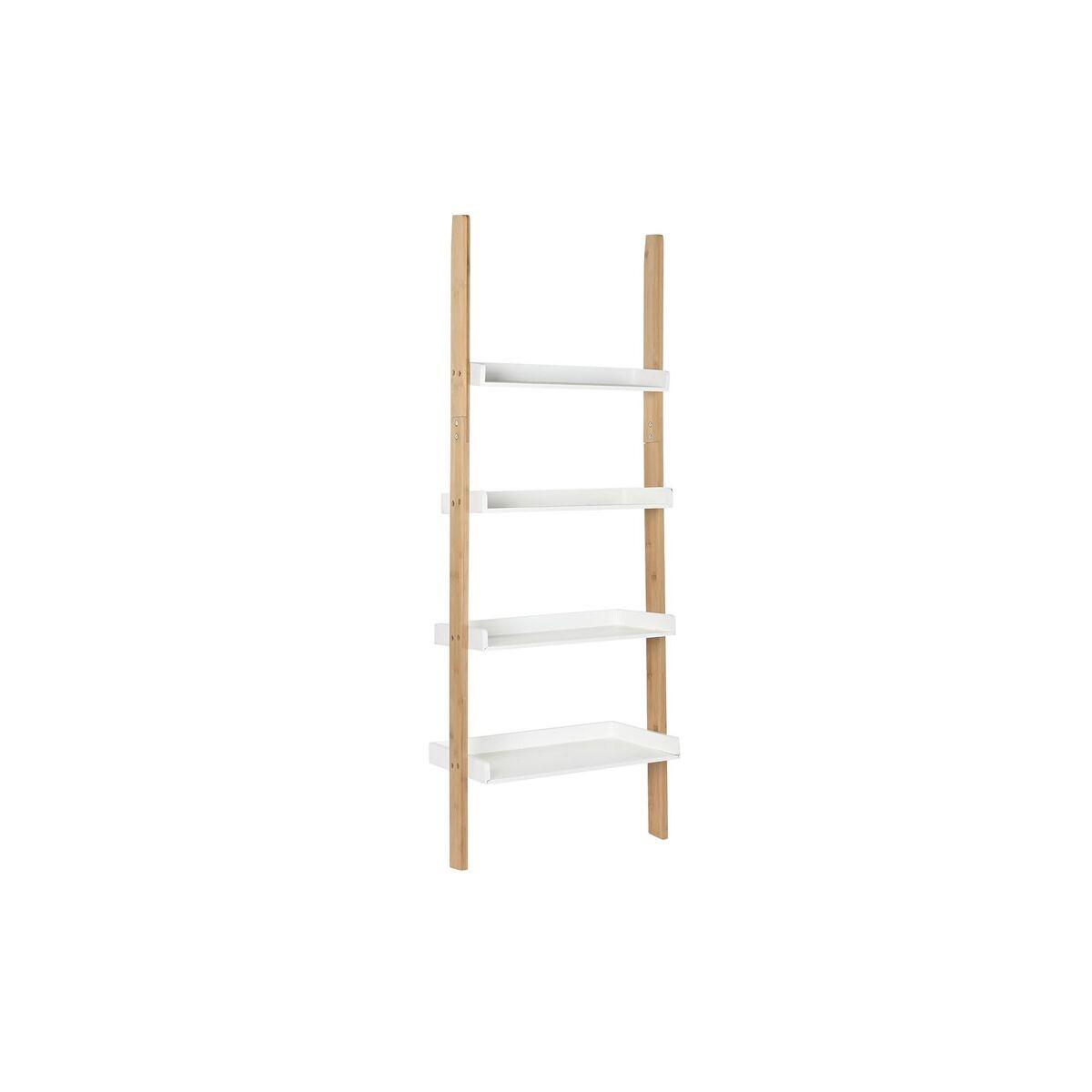 Hylder Hvid Natur Bambus Træ MDF 57 x 30 x 152 cm (1)