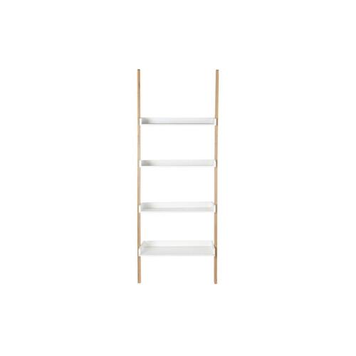 Hylder Hvid Natur Bambus Træ MDF 57 x 30 x 152 cm (1)