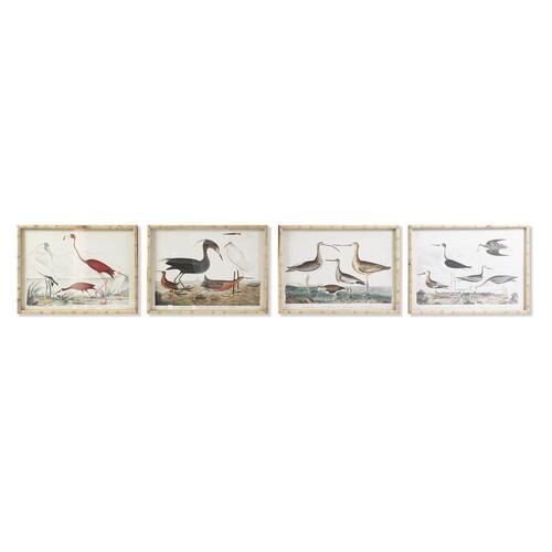Maleri 60 x 2,8 x 45 cm Fugle Moderne (4 Dele)