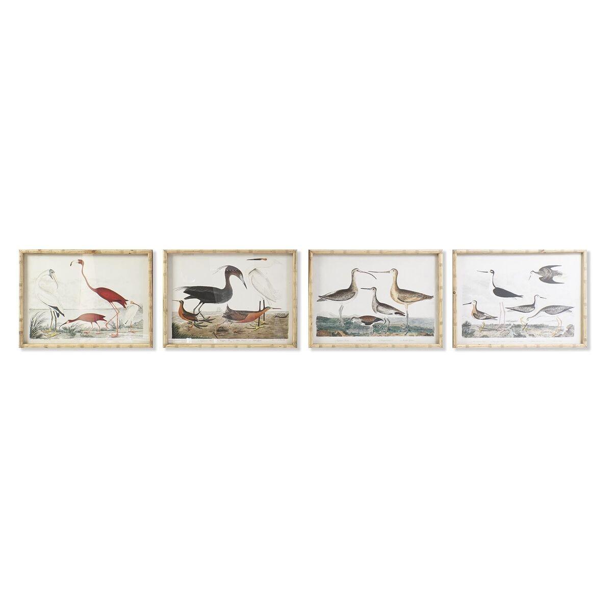 Maleri 60 x 2,8 x 45 cm Fugle Moderne (4 Dele)