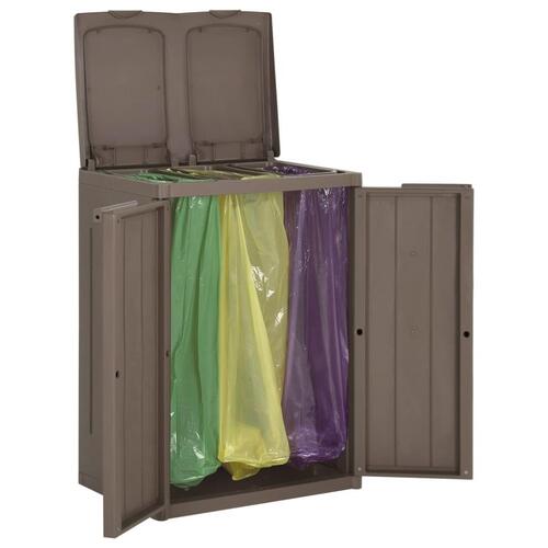Affaldsspand med 2 låger 65x45x88 cm PP brun