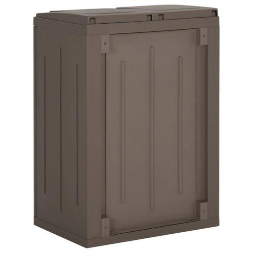 Affaldsspand med 2 låger 65x45x88 cm PP brun
