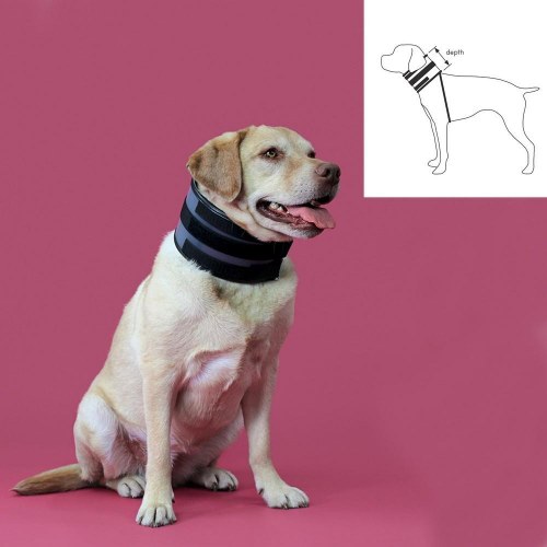 KVP cervikal krave til hunde - sort, 6-28 cm