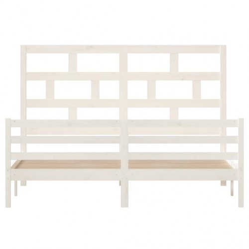 Sengestel 180x200 cm Super King massivt fyrretræ hvid