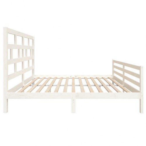 Sengestel 180x200 cm Super King massivt fyrretræ hvid
