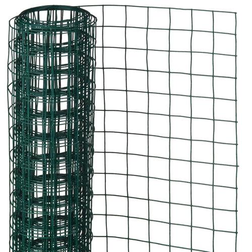 trådnet 0,5x5 m 25 mm firkantet plastikbelagt stål grøn