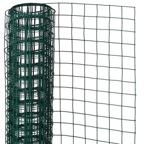 trådnet 1x2,5 m 25 mm firkantet plastikbelagt stål grøn