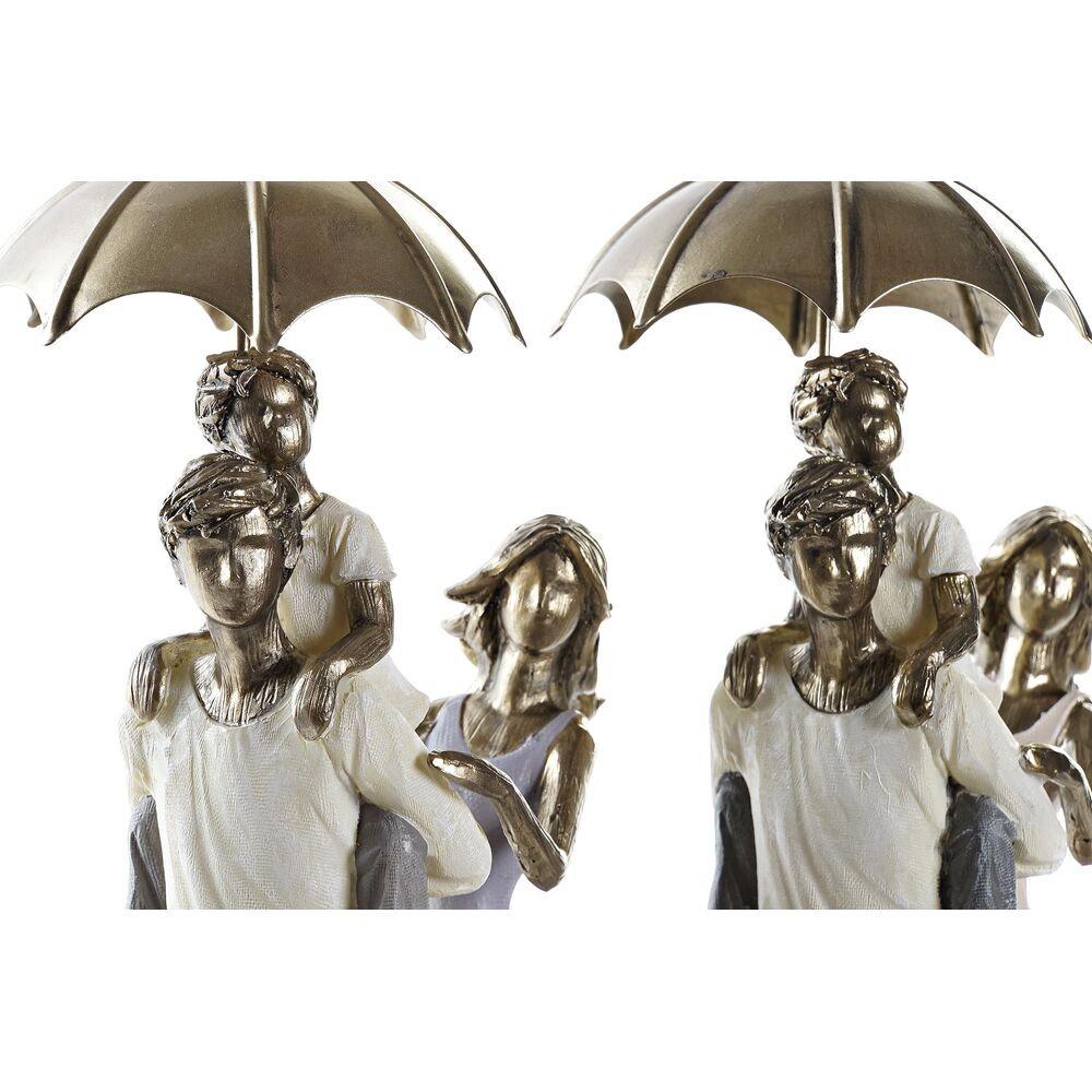 Køb Dekorativ figur Paraply Metal Kobber Harpiks Familie (17,5 x 8,5 x 31 cm) (2 enheder) fra boligcenter.dk