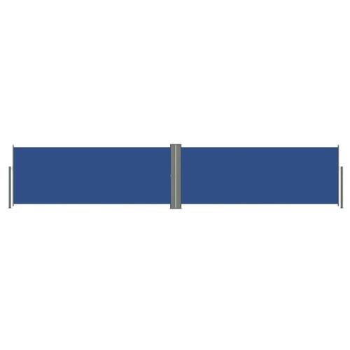 Sammenrullelig sidemarkise 117x600 cm blå