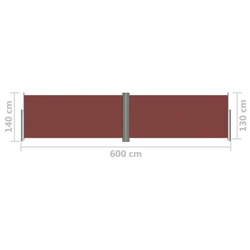 Sammenrullelig sidemarkise 140x600 cm brun