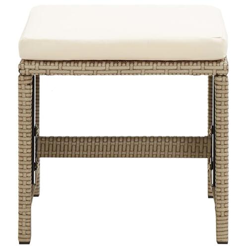 Haveskamler 4 stk. med hynder polyrattan beige