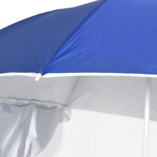 Strandparasol med sidevægge 215 cm blå