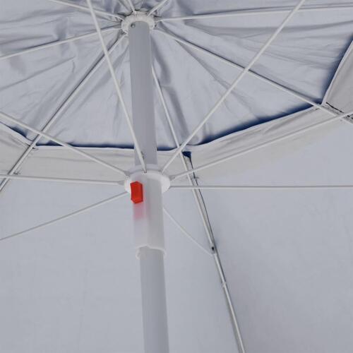Strandparasol med sidevægge 215 cm blå